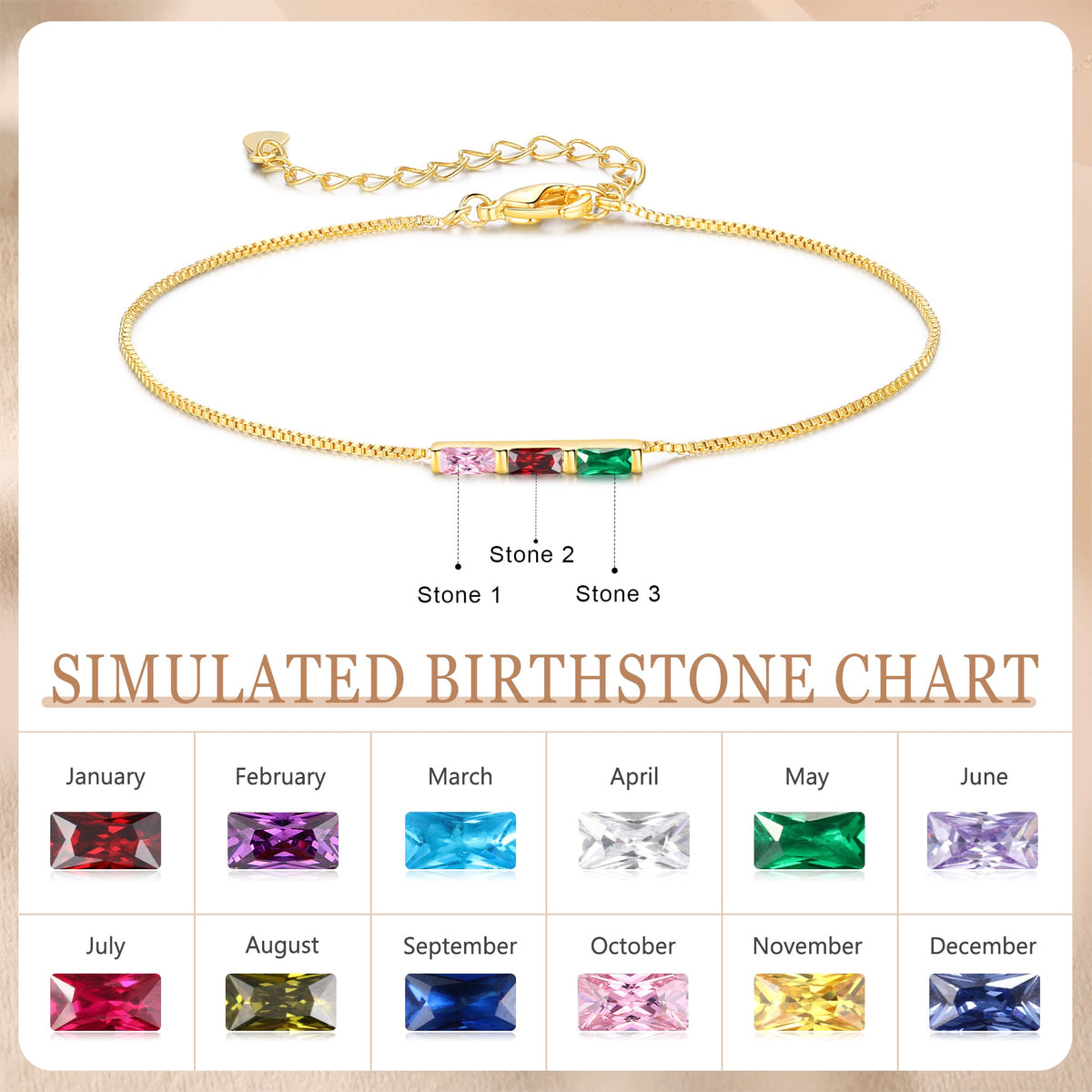 Custom Birthstone Bracelet