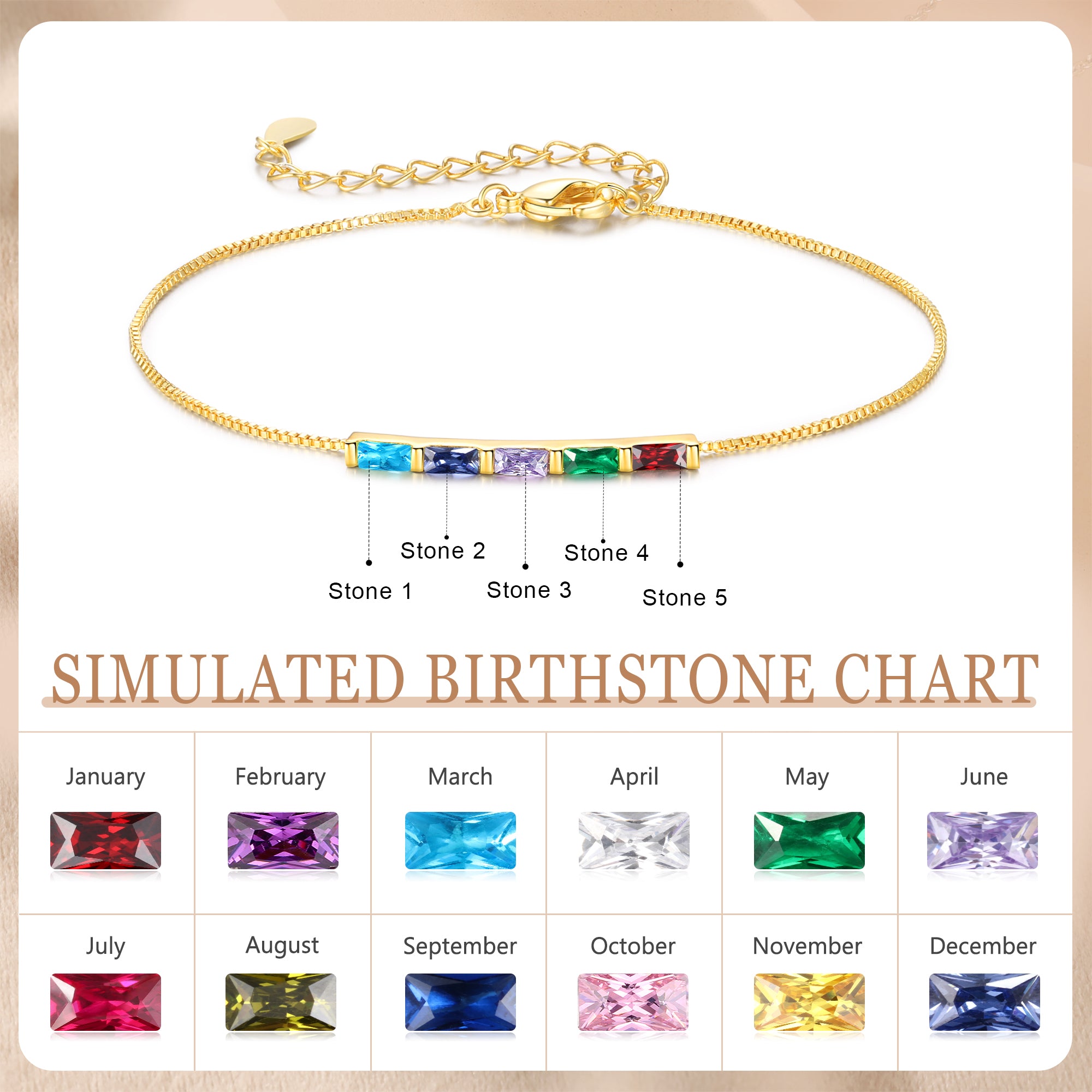 Custom Birthstone Bracelet
