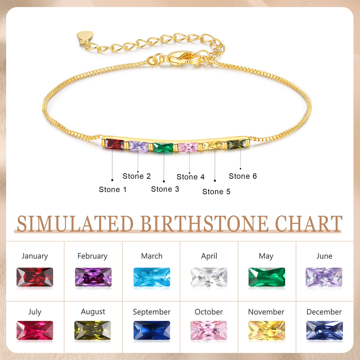 Custom Birthstone Bracelet