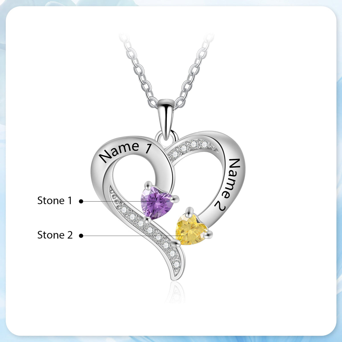 925 Sterling silver Custom Birthstone necklace