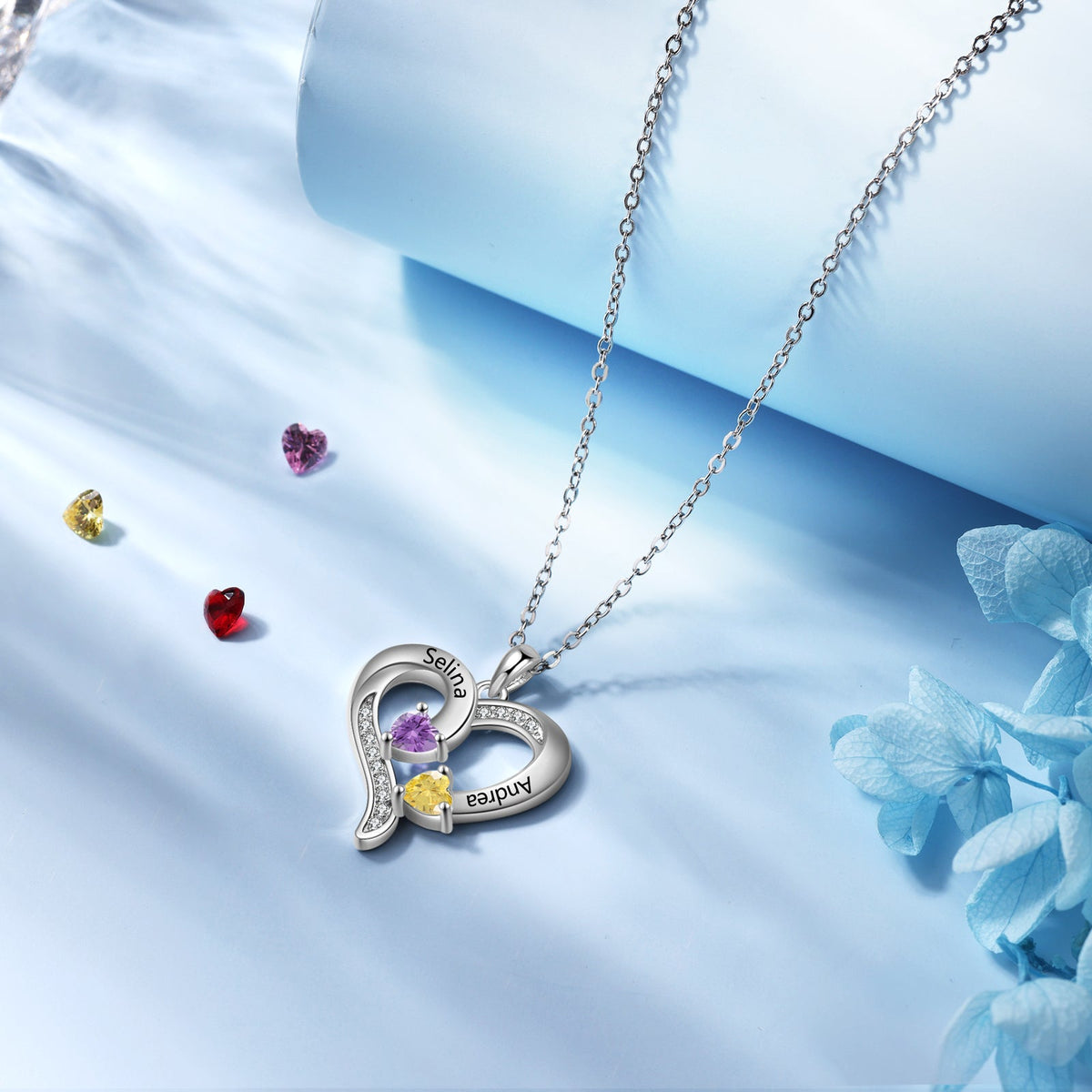 925 Sterling silver Custom Birthstone necklace