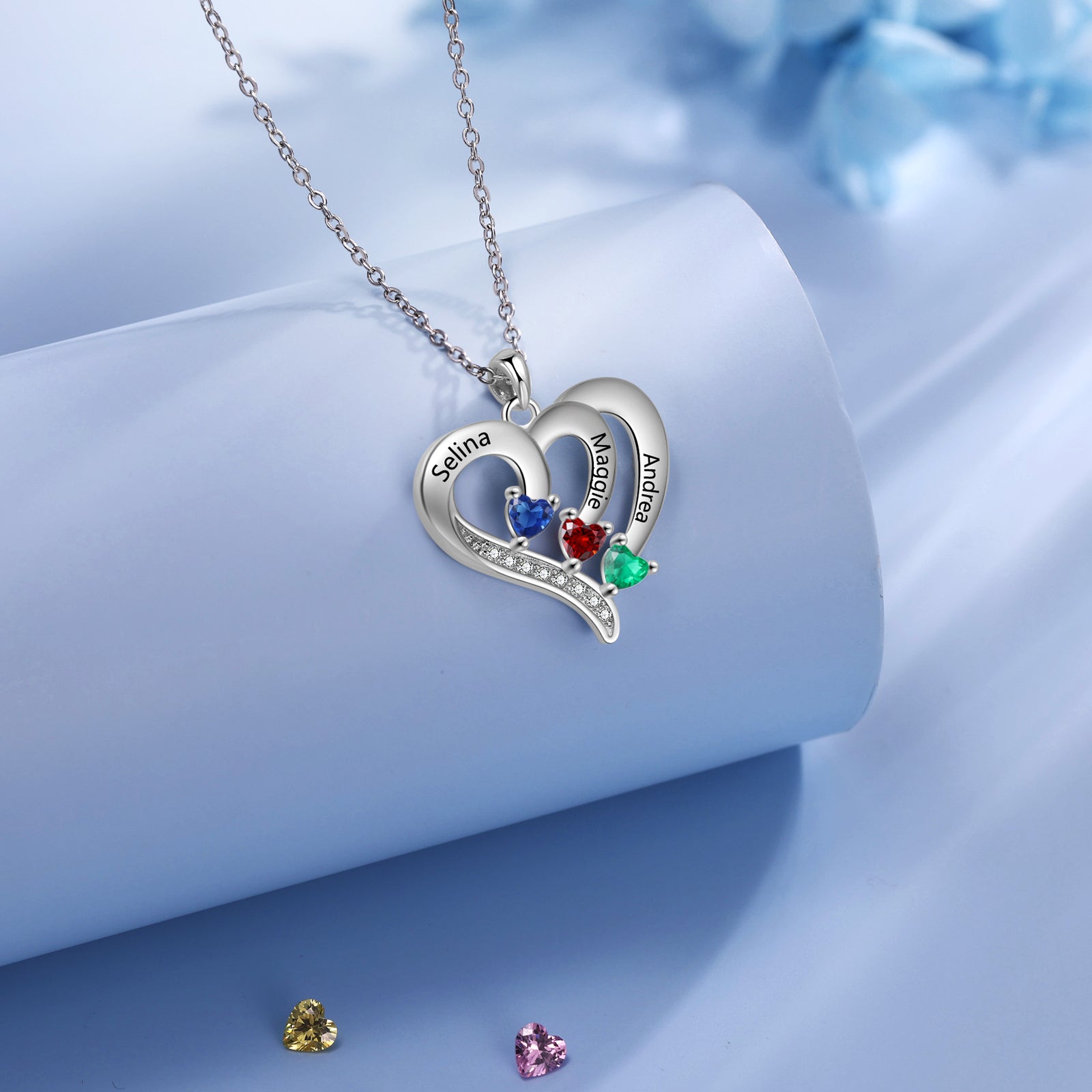 925 Sterling silver Custom Birthstone necklace