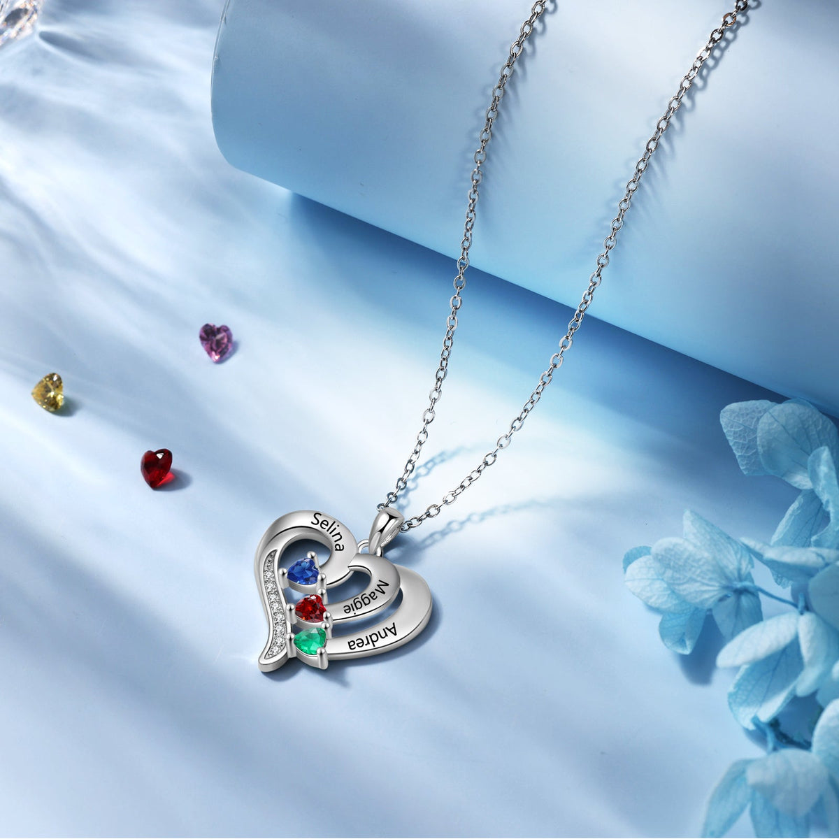 925 Sterling silver Custom Birthstone necklace