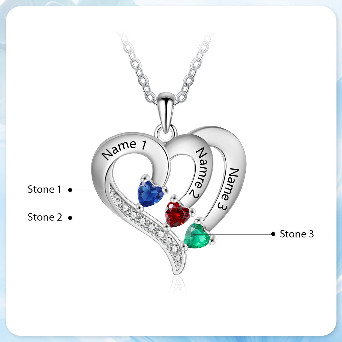 925 Sterling silver Custom Birthstone necklace