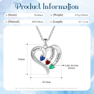 925 Sterling silver Custom Birthstone necklace