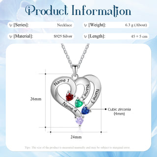 925 Sterling silver Custom Birthstone necklace