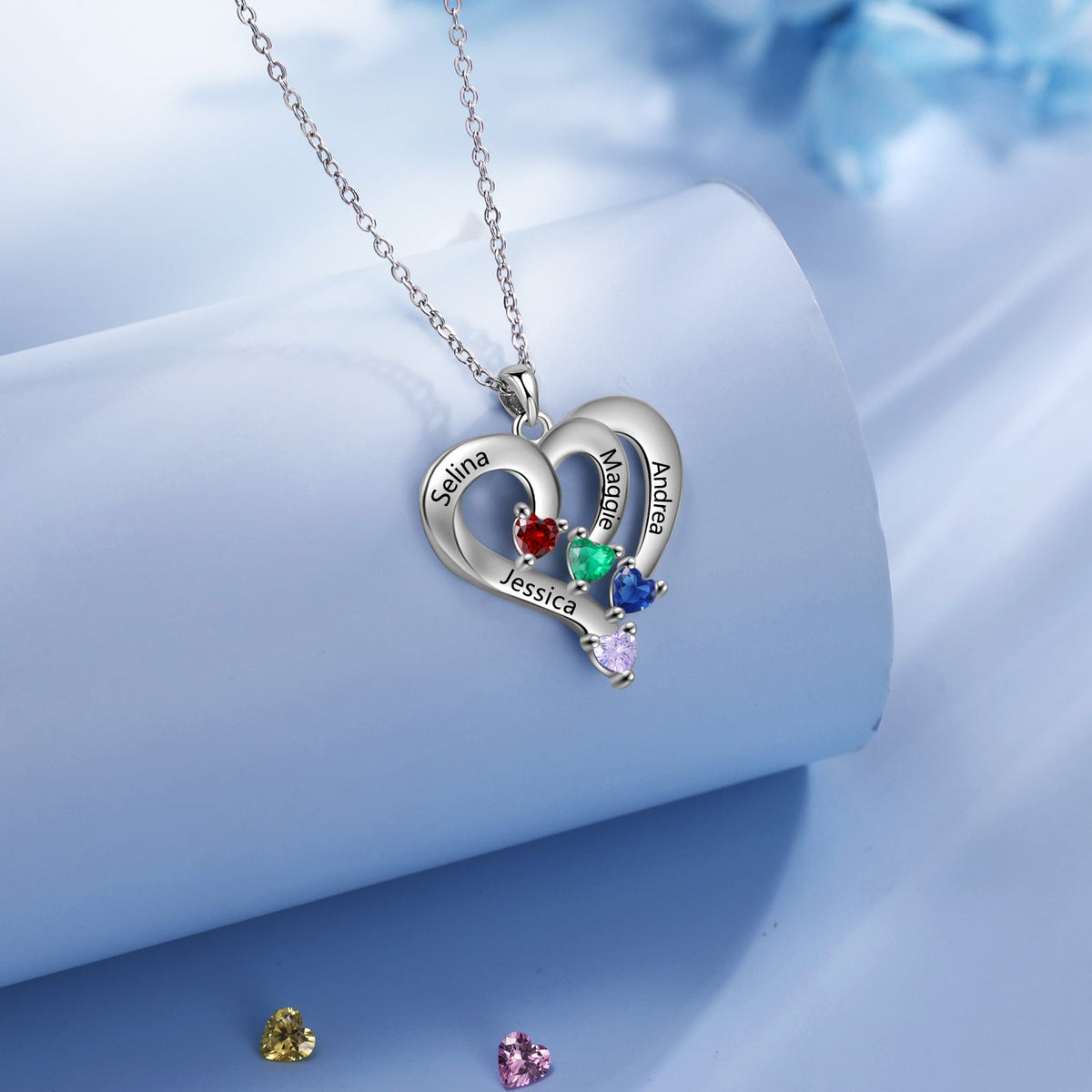 925 Sterling silver Custom Birthstone necklace