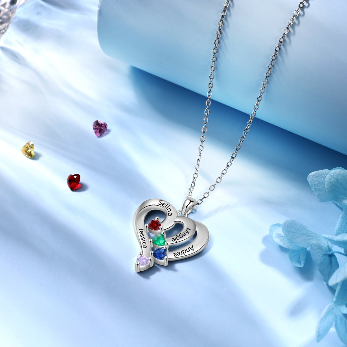 925 Sterling silver Custom Birthstone necklace