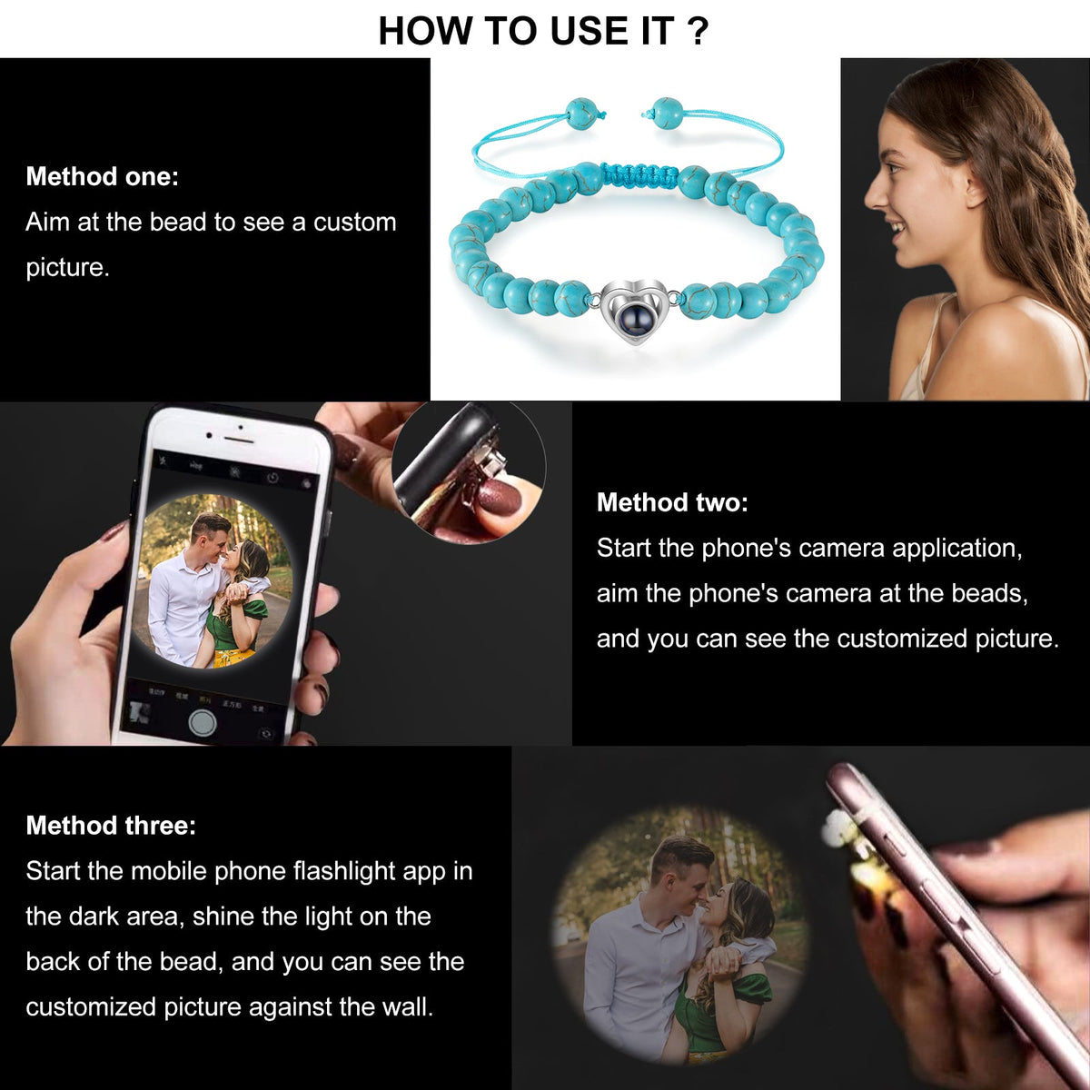 Custom Photo projection bracelet