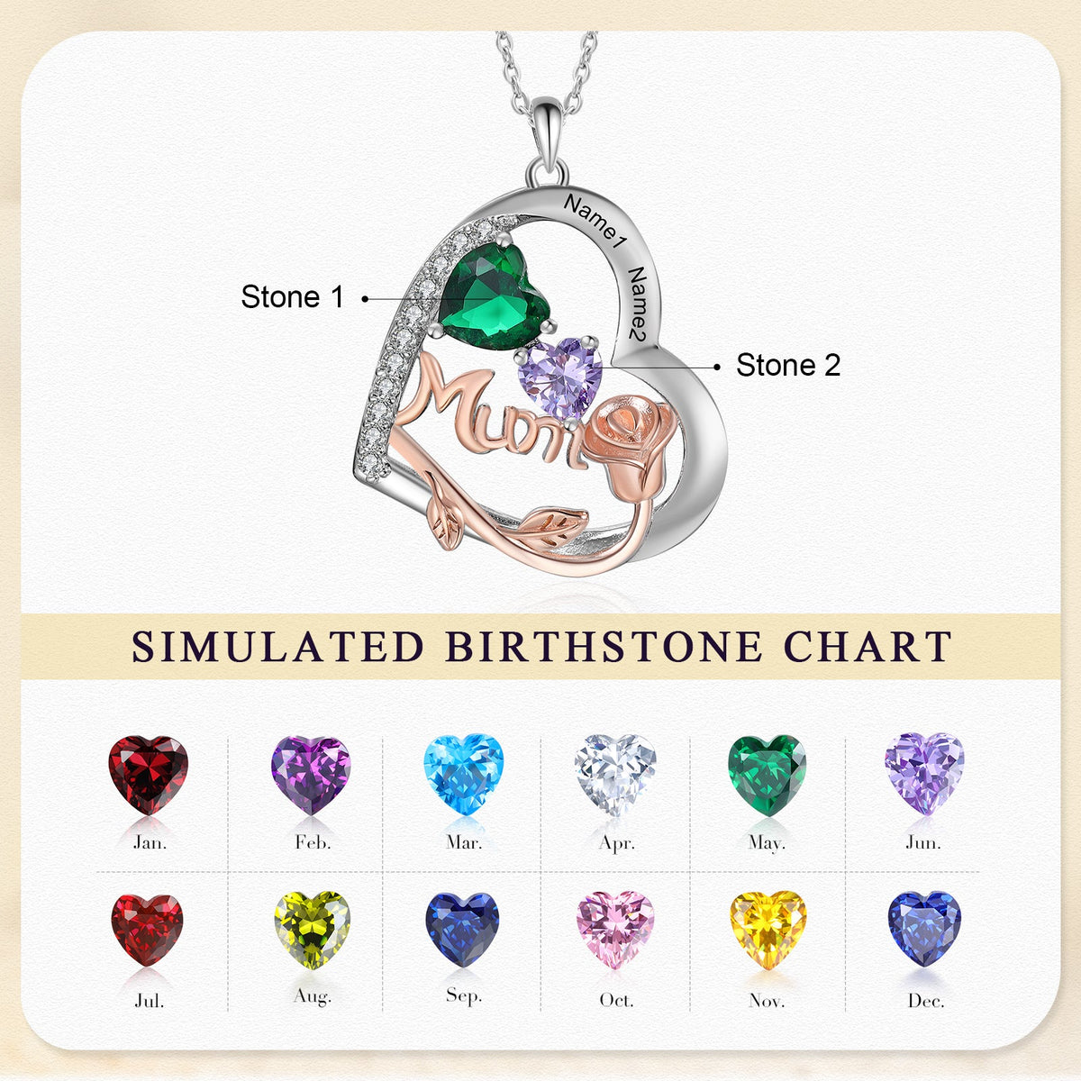 Custom Birthstone necklace