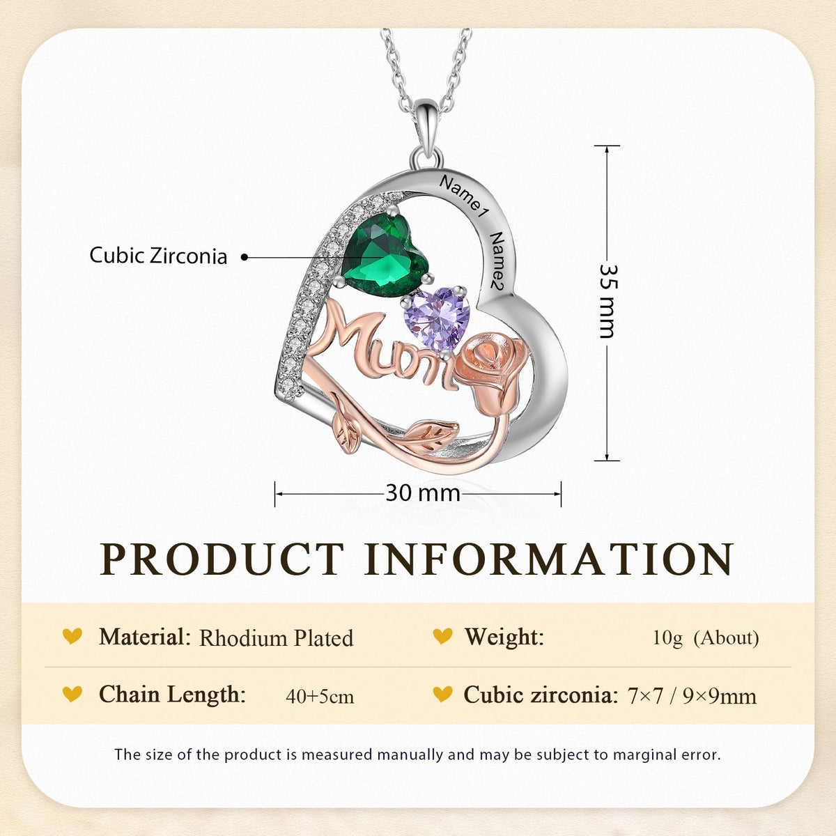Custom Birthstone necklace