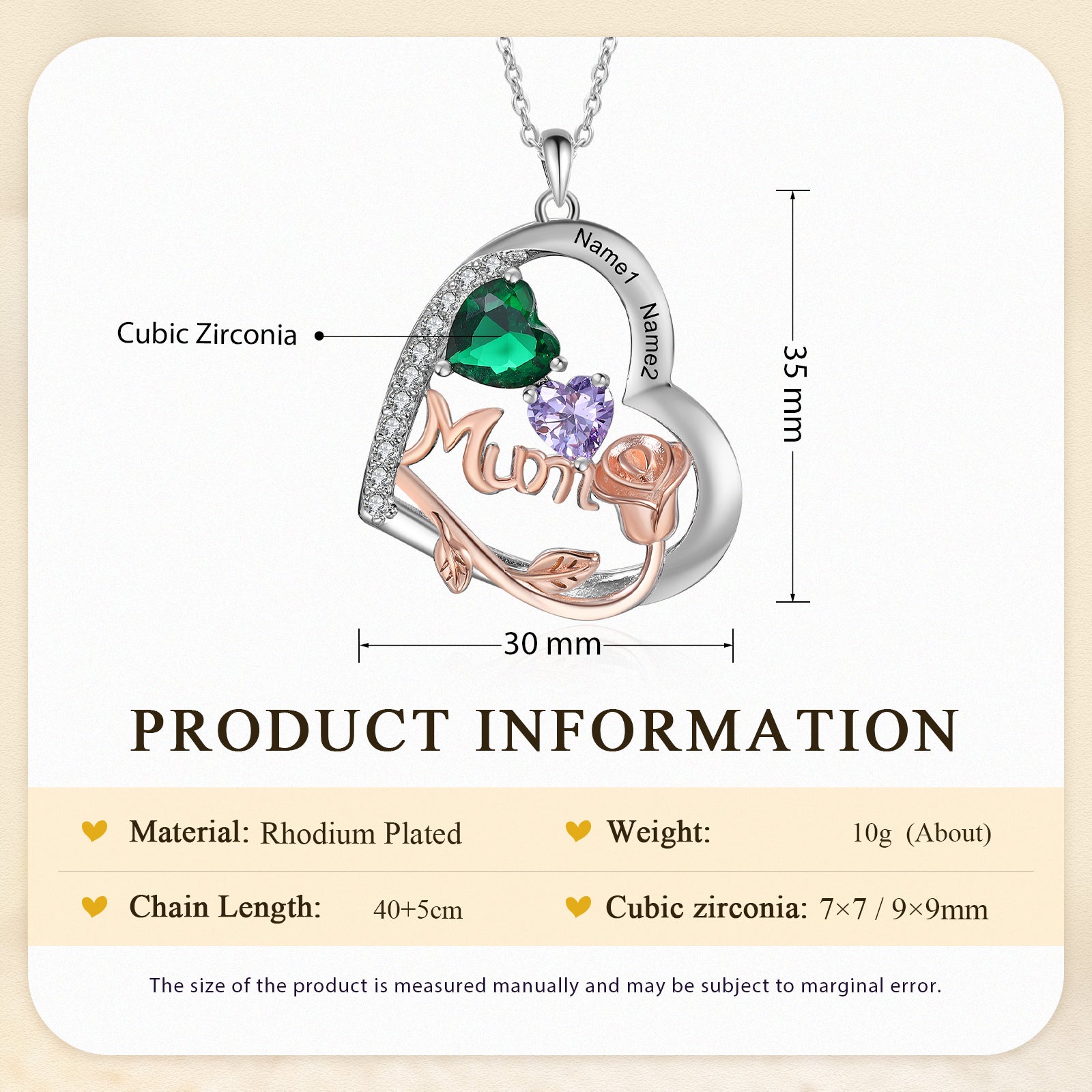 Custom Birthstone necklace