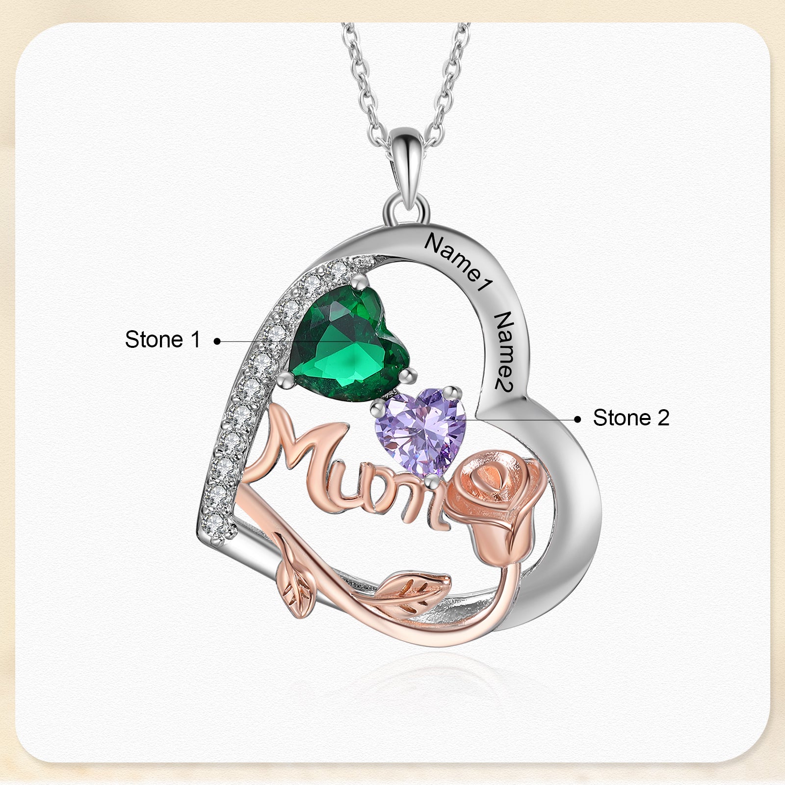 Custom Birthstone necklace