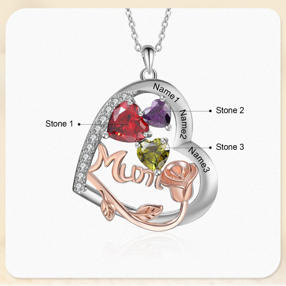 Custom Birthstone necklace