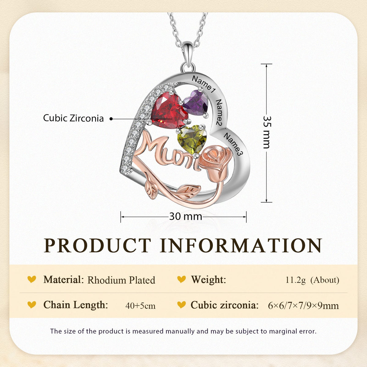 Custom Birthstone necklace