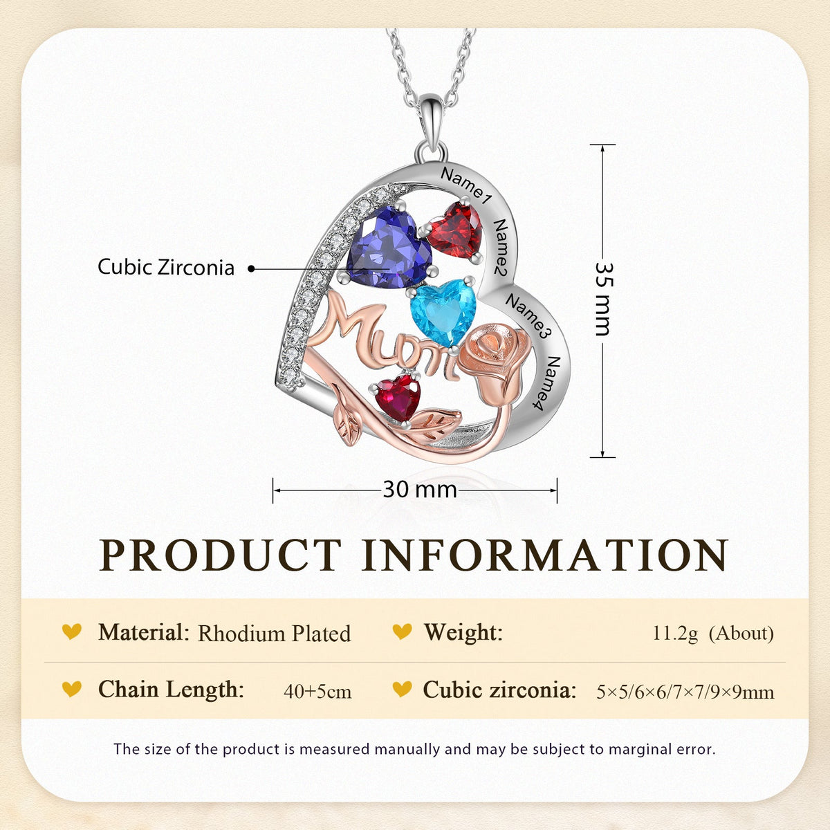 Custom Birthstone necklace