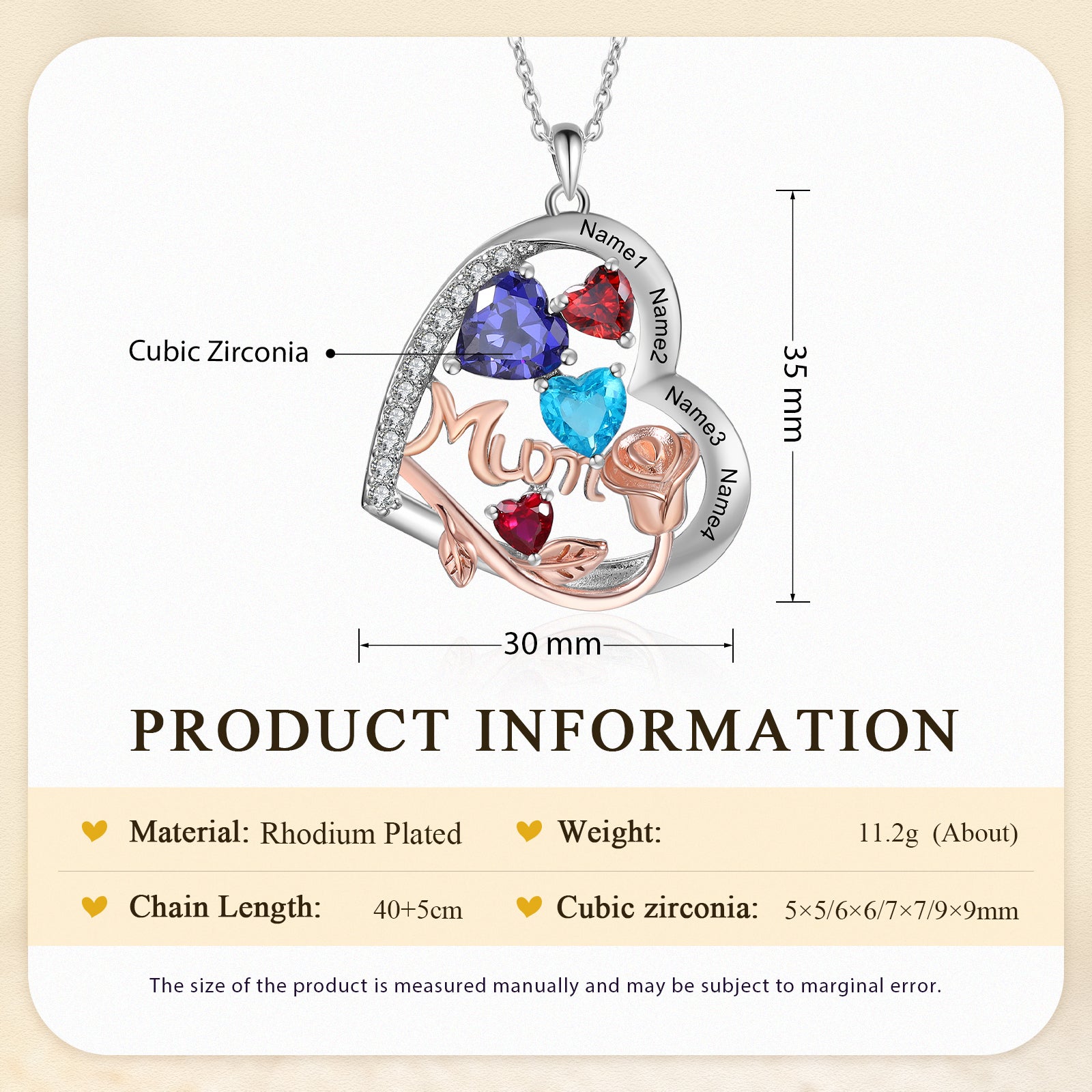 Custom Birthstone necklace