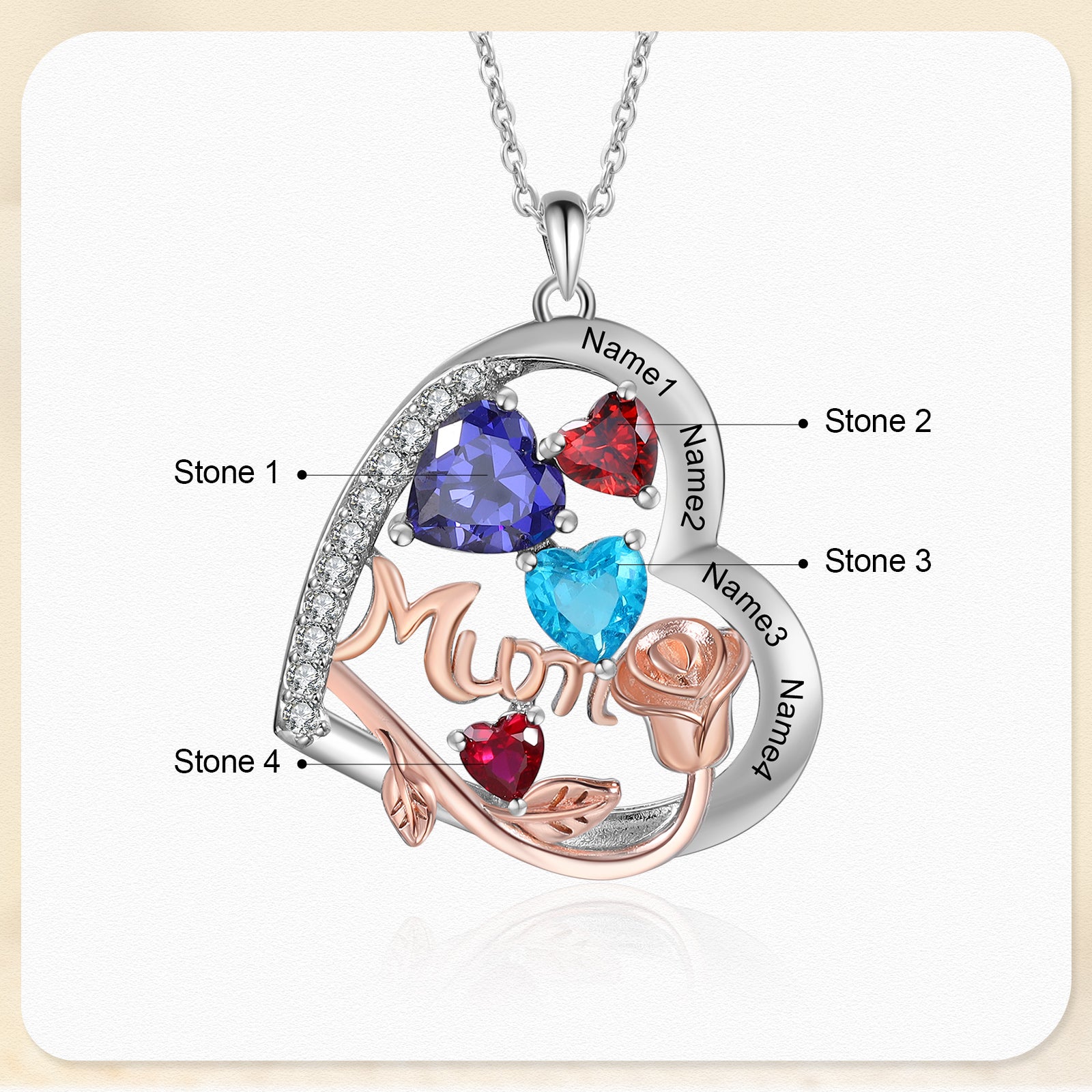 Custom Birthstone necklace