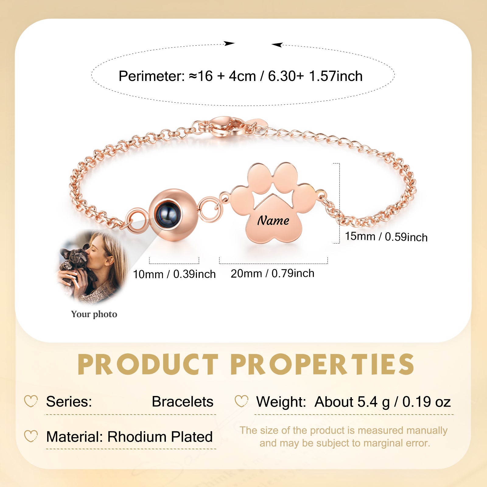 Custom Photo projection bracelet
