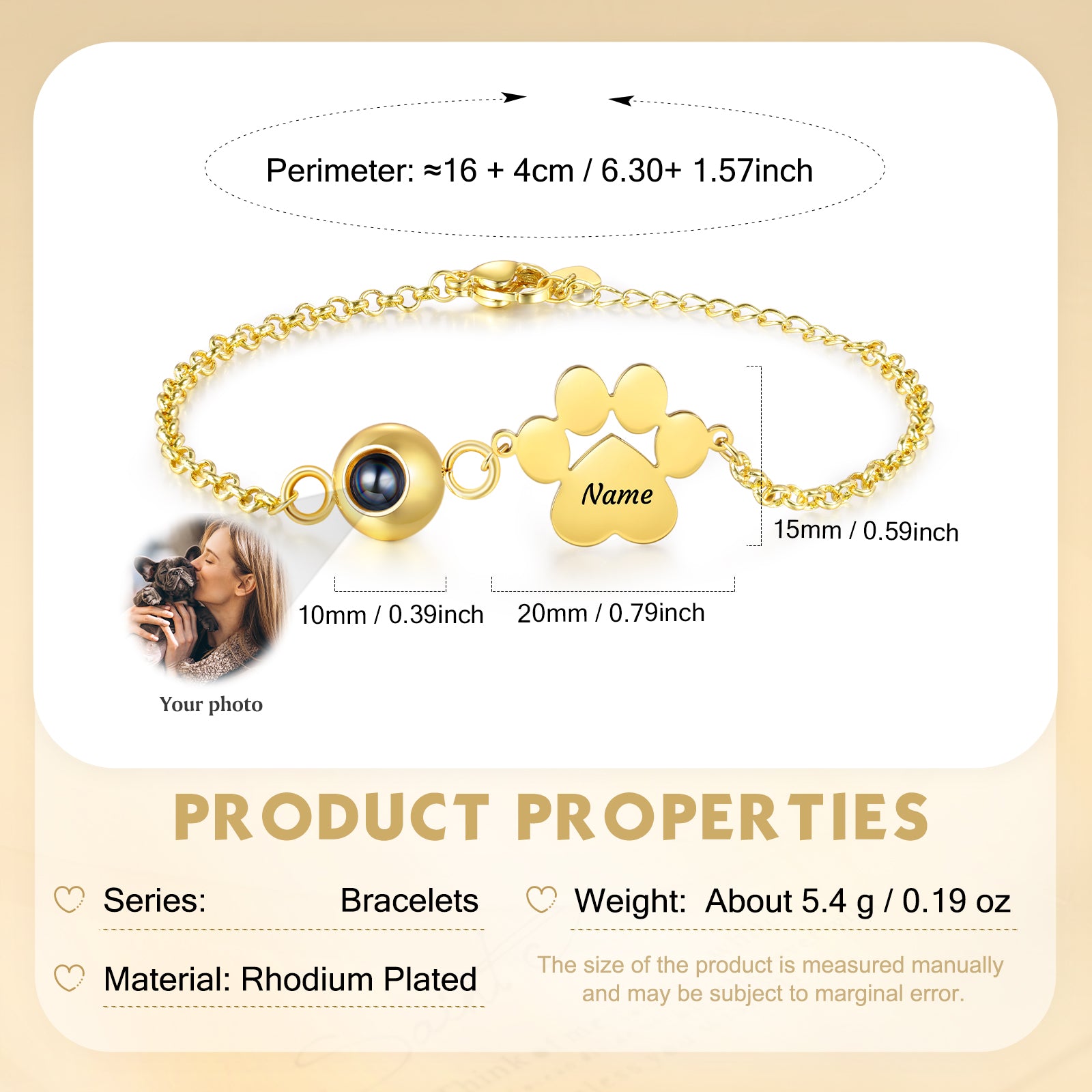 Custom Photo projection bracelet
