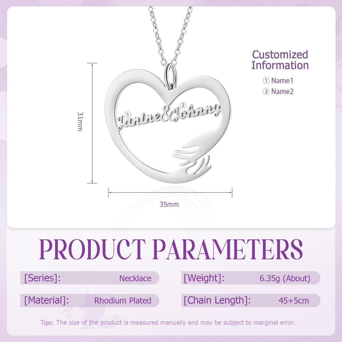 Custom Name Hug Necklace