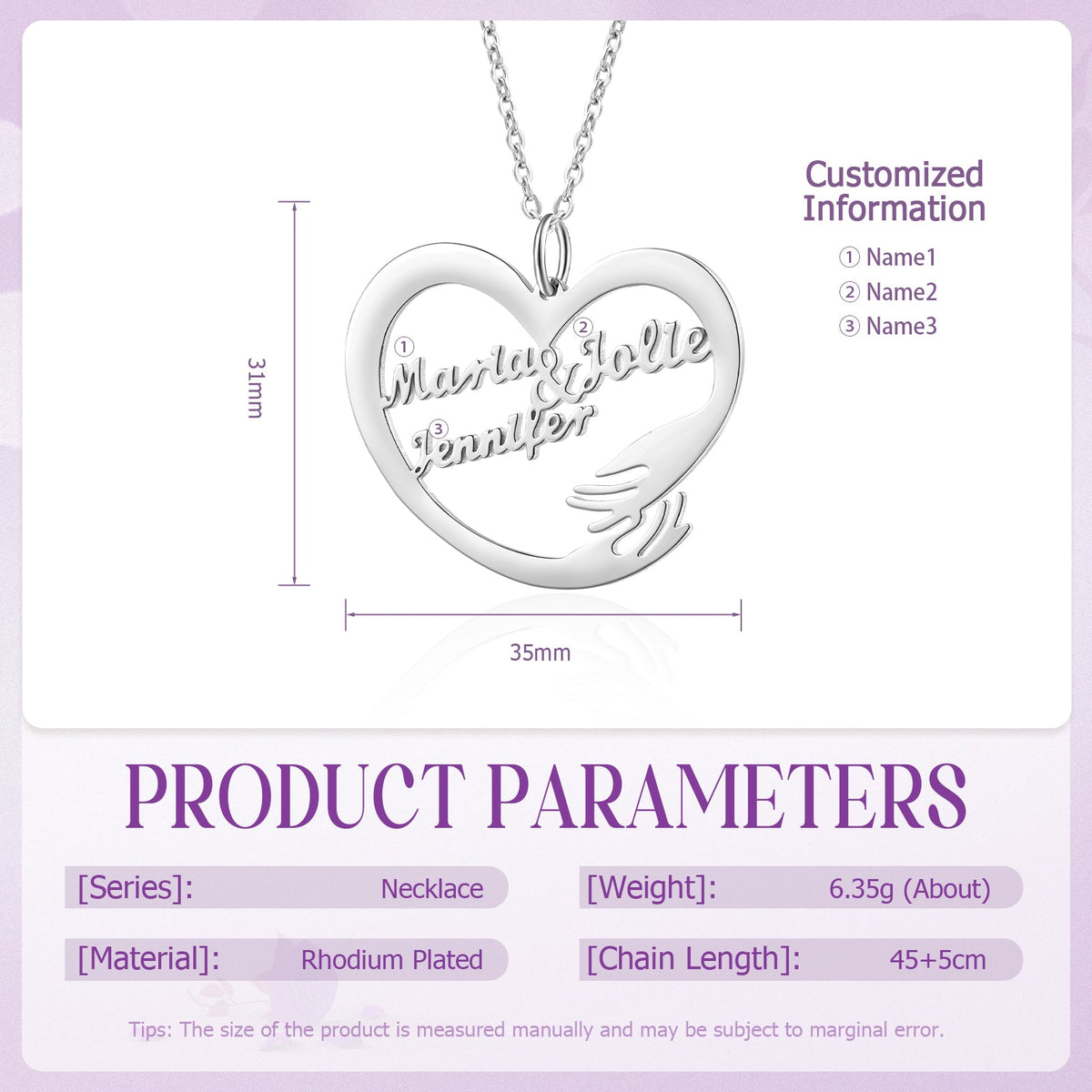 Custom Name Hug Necklace