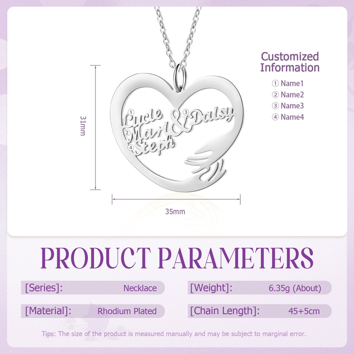 Custom Name Hug Necklace