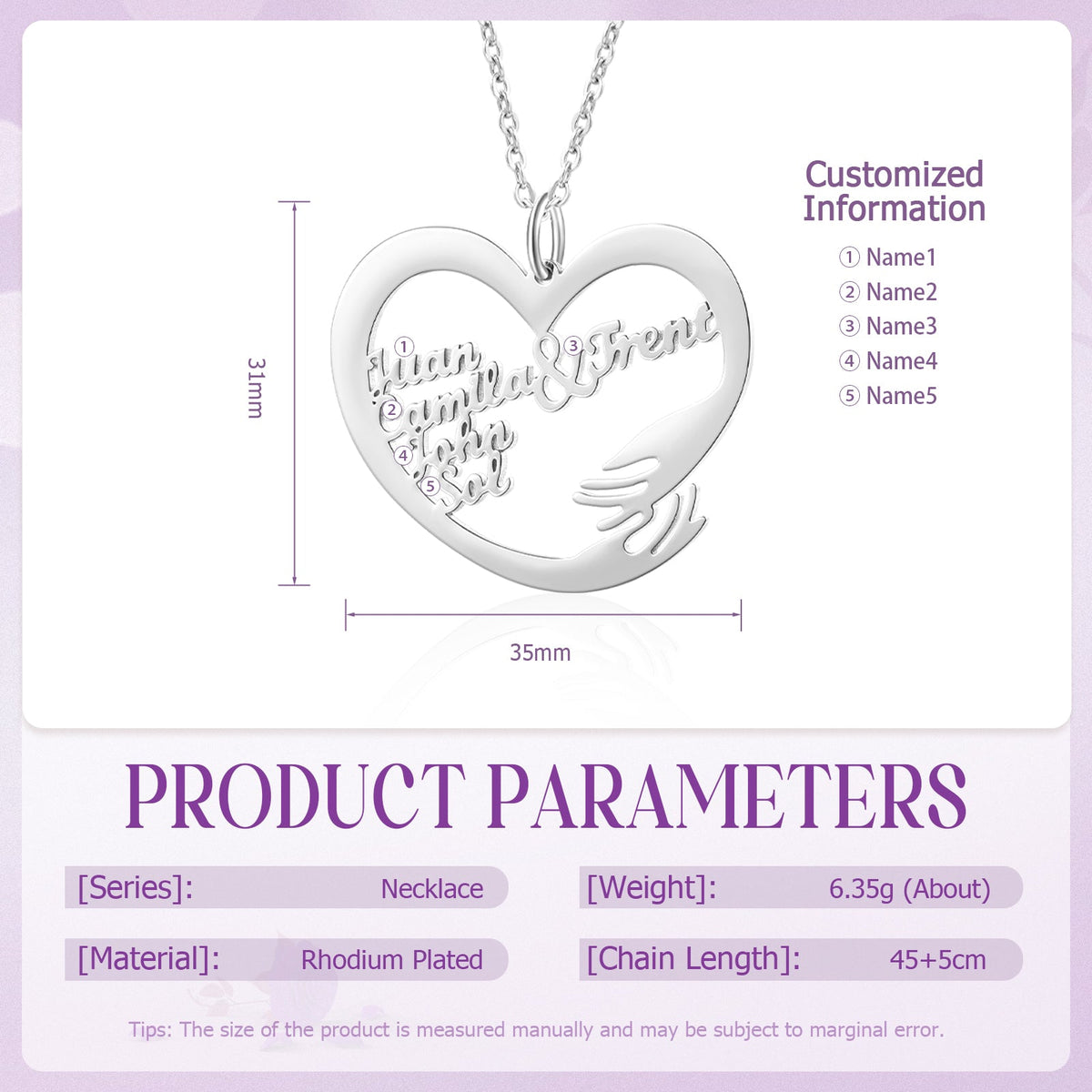 Custom Name Hug Necklace