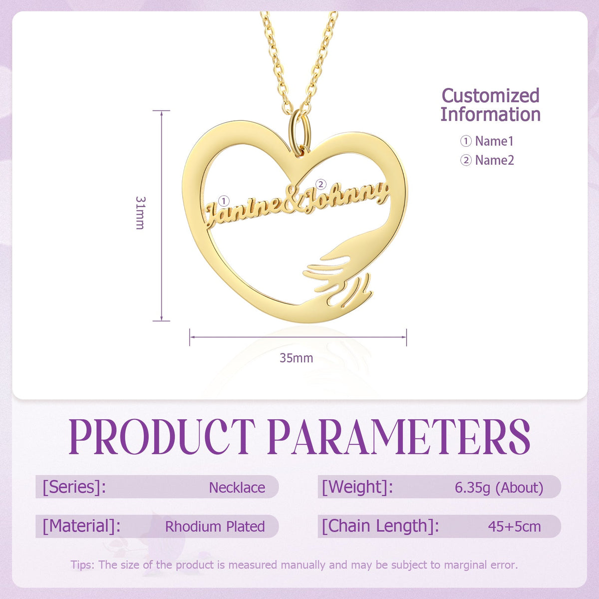 Custom Name Hug Necklace