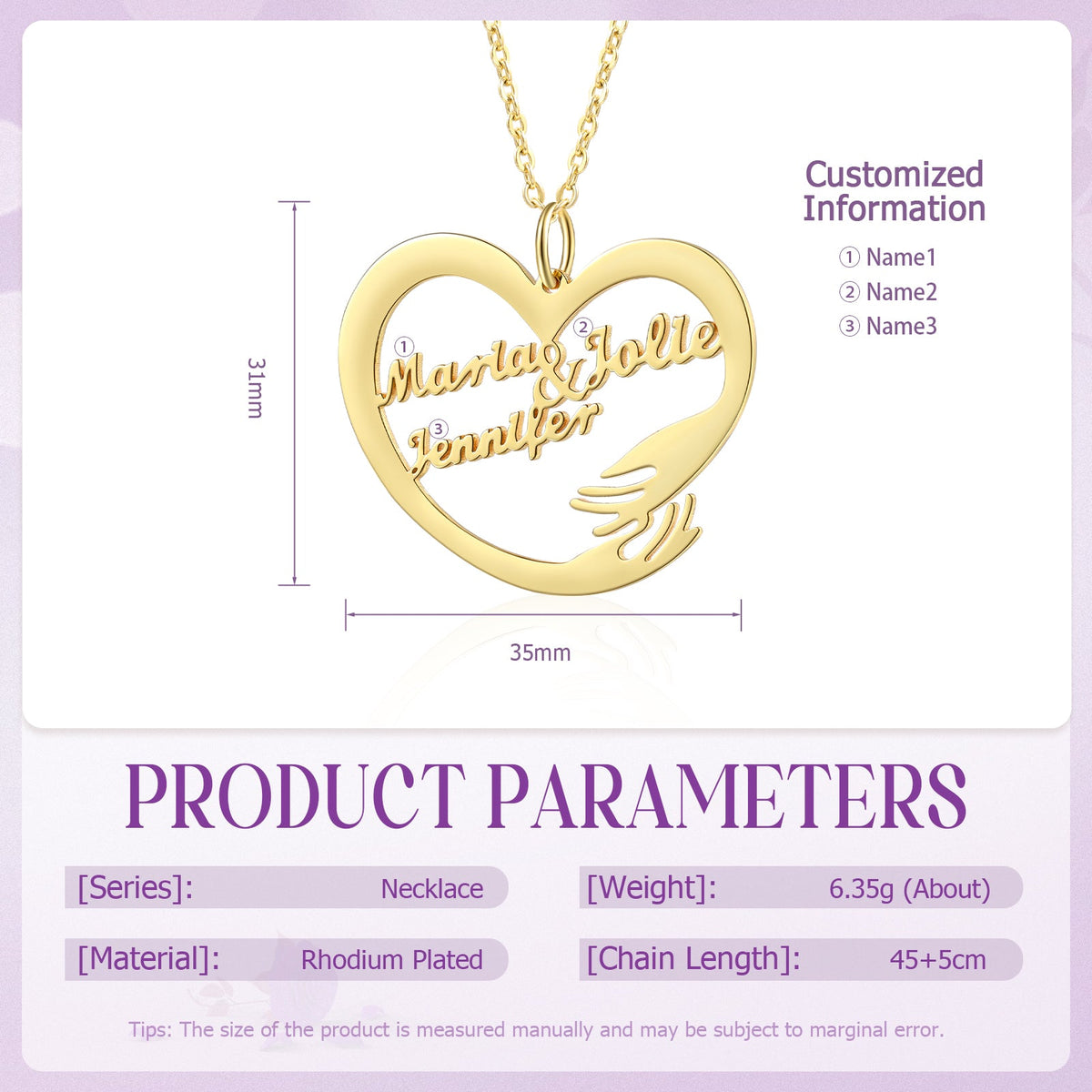 Custom Name Hug Necklace