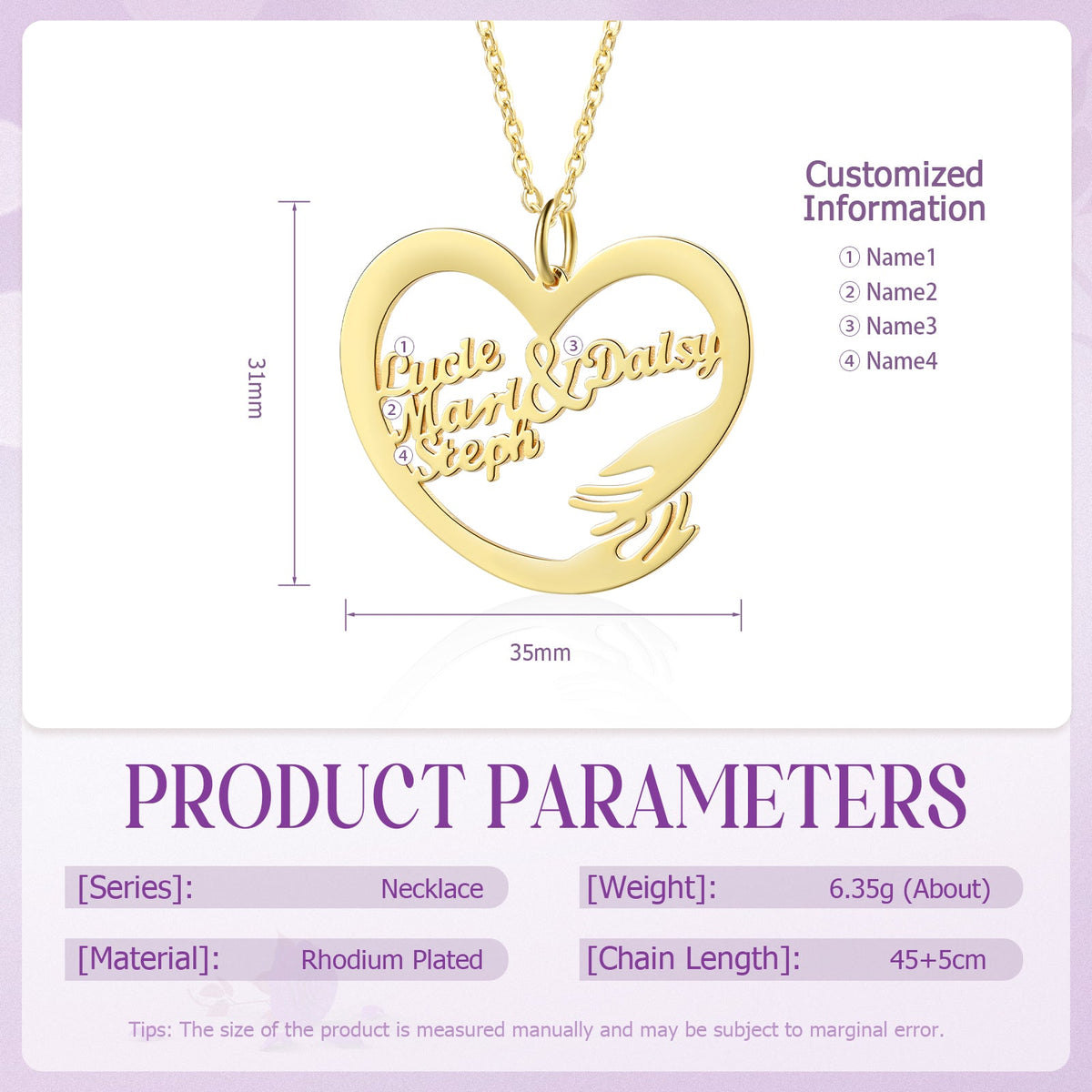 Custom Name Hug Necklace