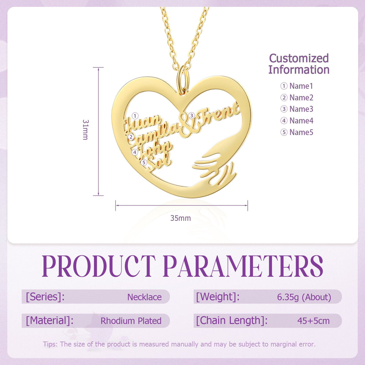 Custom Name Hug Necklace