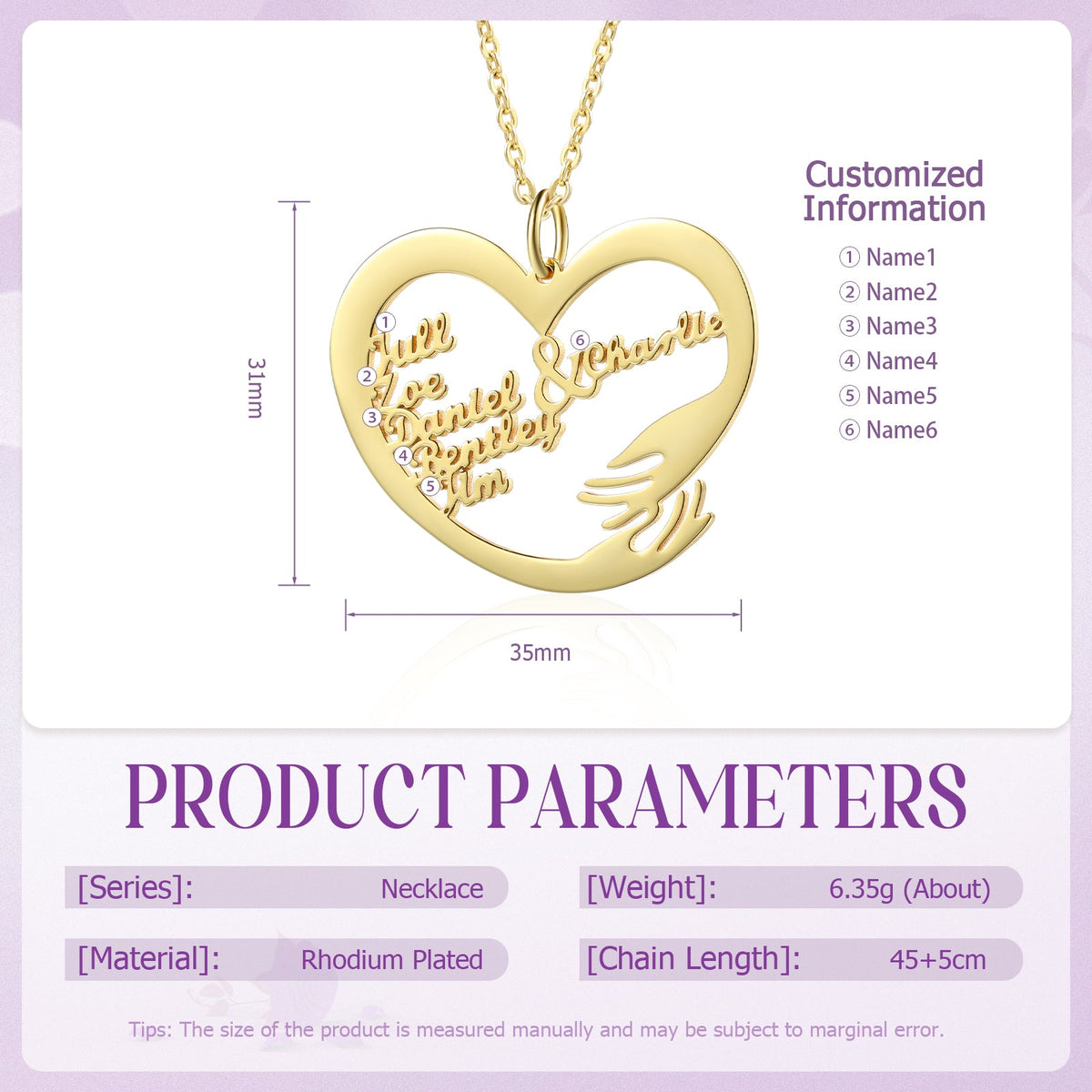 Custom Name Hug Necklace