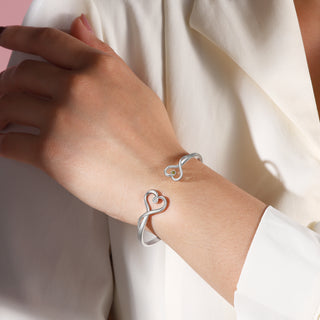 Custom Birthstone Heart Bangle