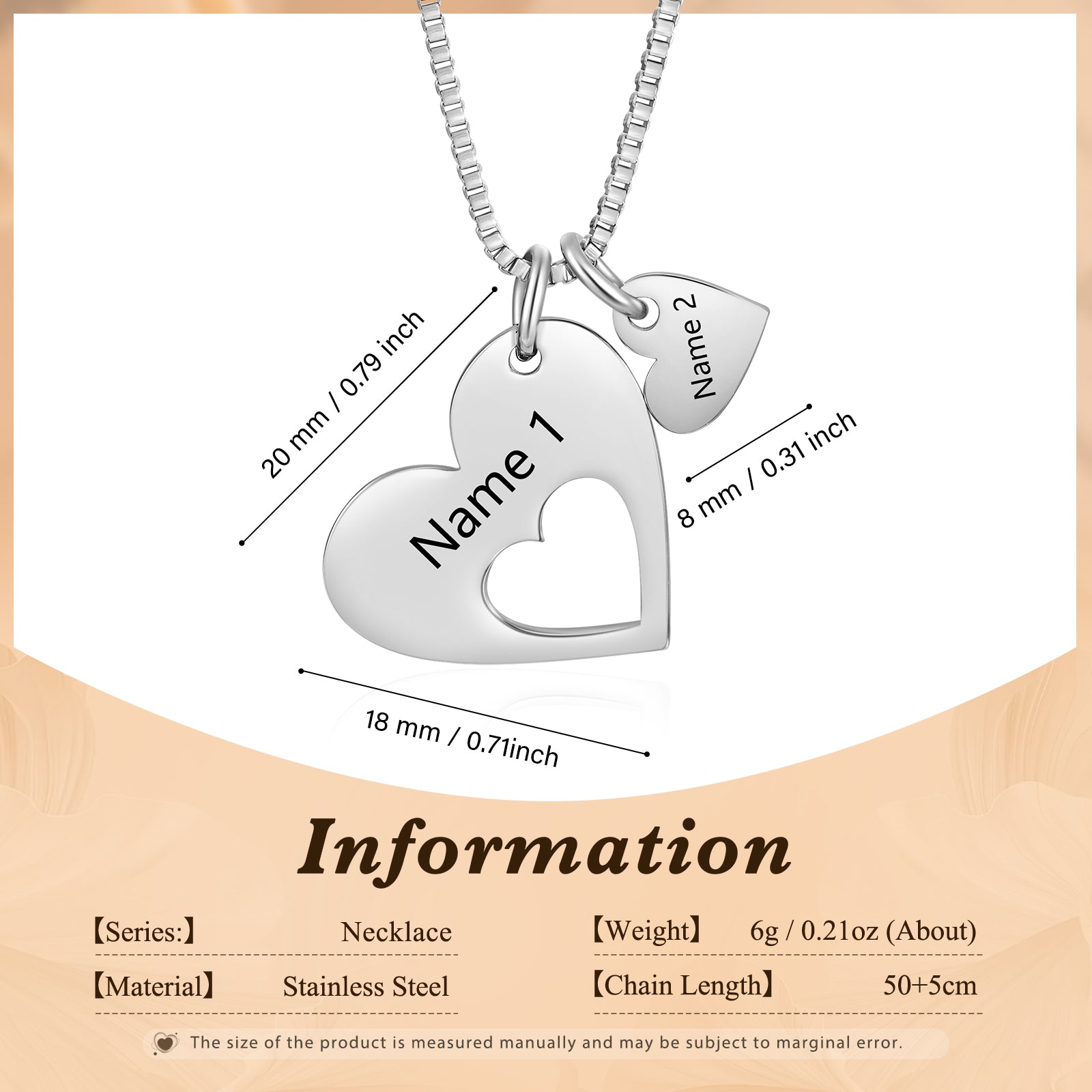 Engraved Name Heart ecklace