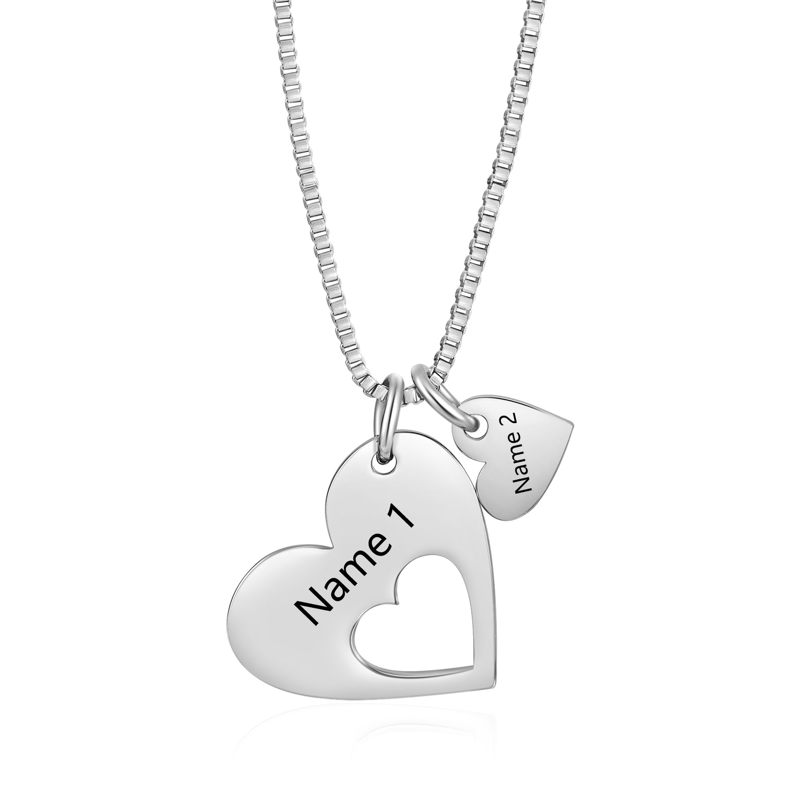 Engraved Name Heart ecklace
