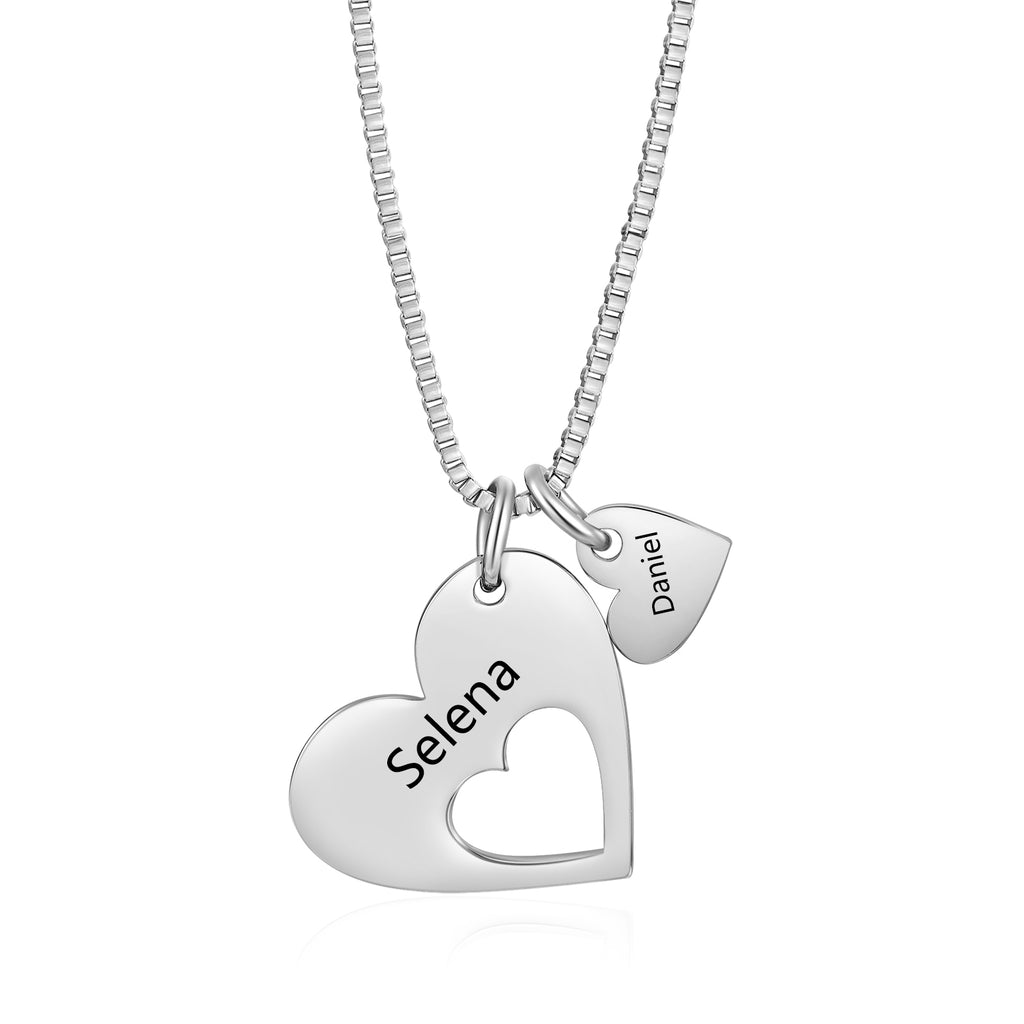 Engraved Name Heart ecklace