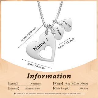 Engraved Name Heart ecklace