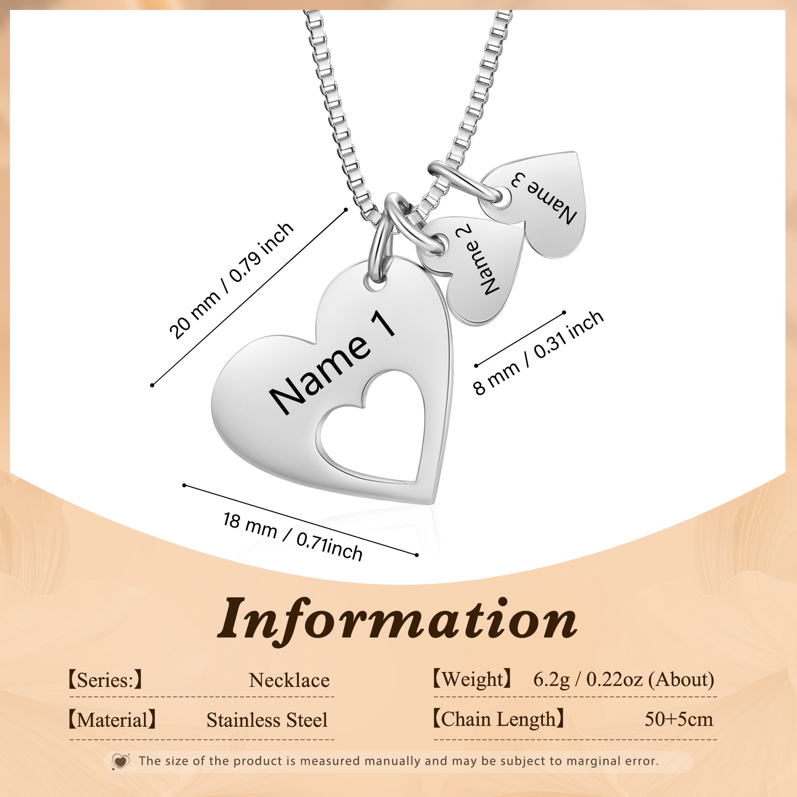 Engraved Name Heart ecklace