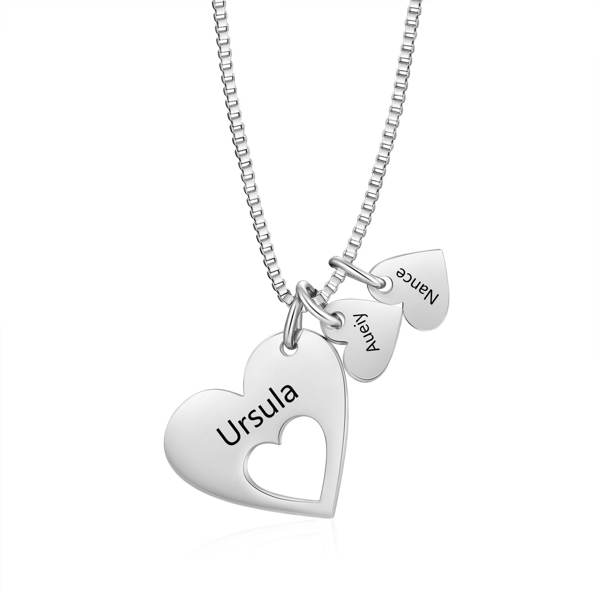 Engraved Name Heart ecklace