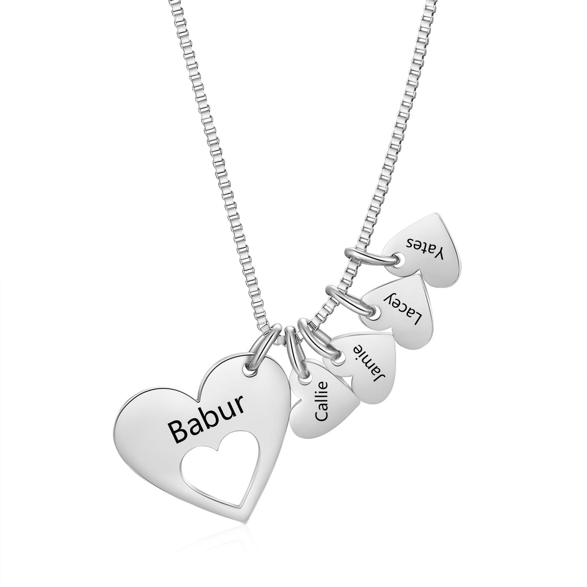 Engraved Name Heart ecklace