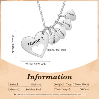 Engraved Name Heart ecklace
