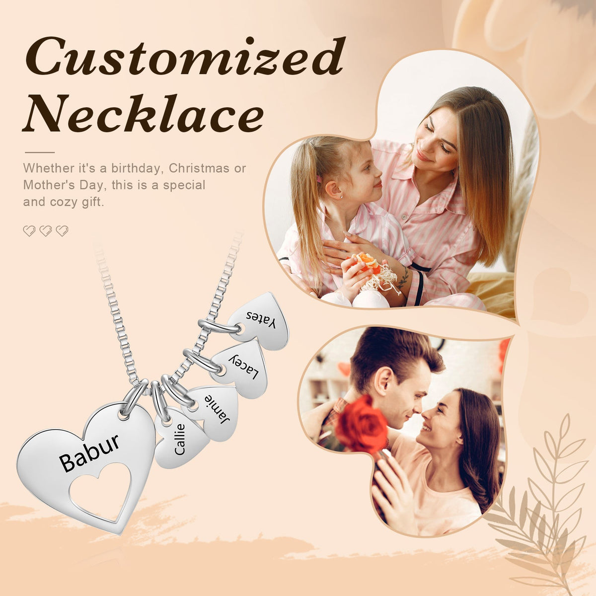 Engraved Name Heart ecklace