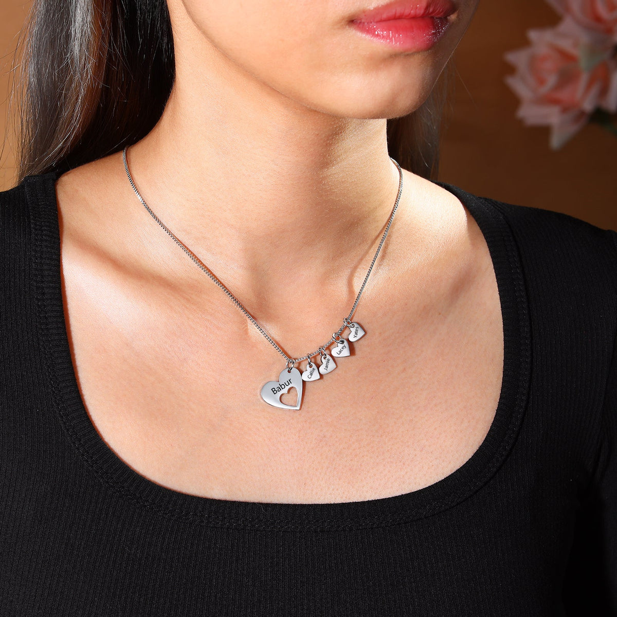 Engraved Name Heart ecklace