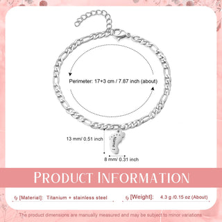 Engraved Name Feet pendant Bracelet