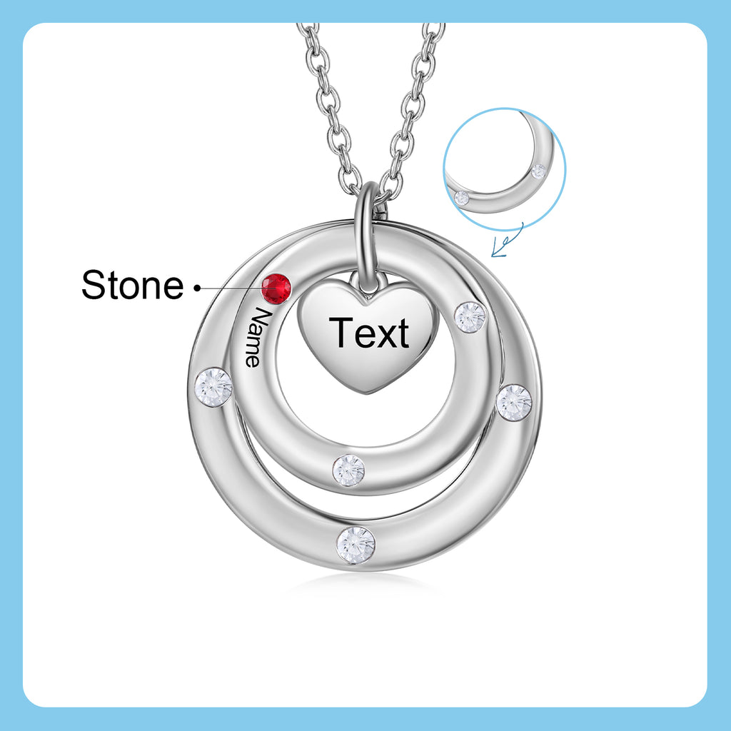 Custom birthstone circles necklace