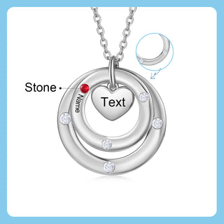 Custom birthstone circles necklace