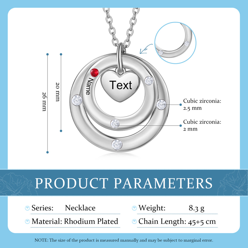 Custom birthstone circles necklace