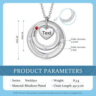 Custom birthstone circles necklace