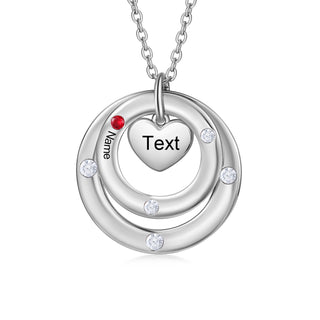 Custom birthstone circles necklace